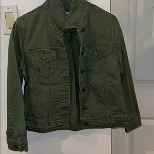 Army green jean jacket